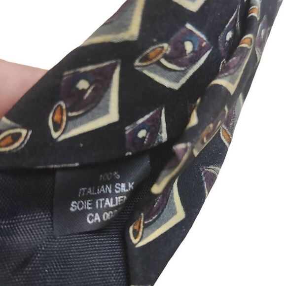 Vintage Silk Tie Geoffrey Beene Corpcore 90s  Suit - Picture 2 of 5